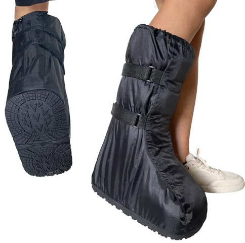 FONOFOX Waterproof Boot Cover for Medical and Orthopedic Boots, Heavy-Duty Non-Slip Sole, Reusable Shoe Protector for Rain, Snow, Beach, Garden, Indoor & Outdoor Use (Large)