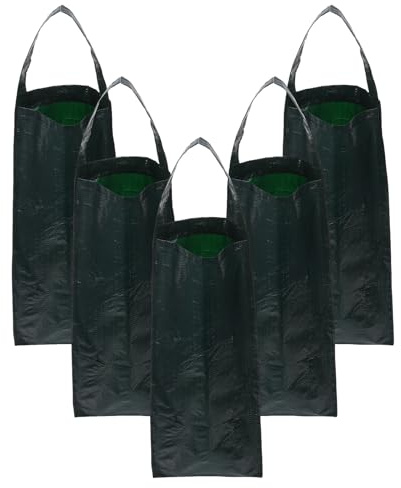 iplusmile 5 maceteros Colgantes para Fresas: macetero invertido para Tomates con 4 Agujeros - Bolsas para Fresas - Bolsas de Cultivo para Verduras, pimientos y Flores - Accesorios de jardinería