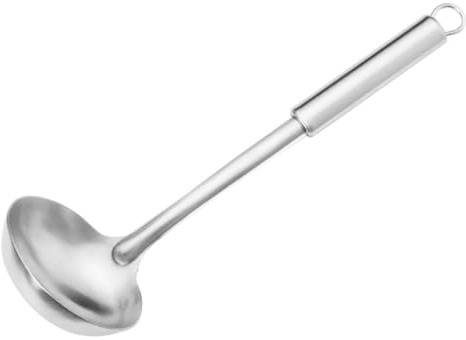 FONDOTIN Cucchiaio Da Minestra in Acciaio Inossidabile Con Manico Lungo Spesso Resistente Al Calore Per Utensili Cucina Duraturi e Facili Da Pulire