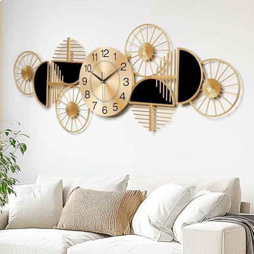 Blissio 2025 Wanddeko Metall, Wanddekoration, Einfaches Geometrisches Design - Metall Wanddeko, für Wohnzimmer,Eingang,Schlafzimmer Heim Wand Deko - Am Besten Zum Verschenken (Schwarz - 100Lx38Bcm)