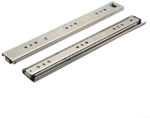 Schubladenschienen unten, 3-teilig, teleskopisch mit Kugellagern, für Schrank-Hardware, Soft-Close-Dämpfung, Karbonstahl, 250 mm, 300 mm, 350 mm, 4 (350 mm)