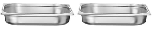 HENDI Gastronormbehälter, Temperaturbeständig von -40° bis 300°C, Heissluftöfen-Kühl- und Tiefkühlschränken-Chafing Dishes-Bain Marie, 5,5L, GN 2/3, 354x325x(H) 65mm, Edelstahl (Packung mit 2)