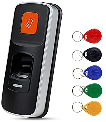 Motore per cancello scorrevole, OBO RFID Controllo Accessi porte Kit System Set 125KHz biometrica + elettrico magnetici serrature elettroniche + DC12V. Alimentazione elettrica(I90 with Keys)