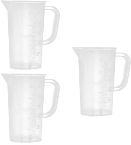 Milisten Vaso Medidor de Plástico 100 Ml Escala y Asa Recta para Medir Líquidos en Cocina y Repostería 3 Unidades