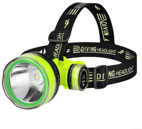 Lampe frontale LED étanche rechargeable avec batterie de 5000 mAh pour exploration sous-marine, IPX8 pour plongée sous-marine et plongée de nuit 5000 m