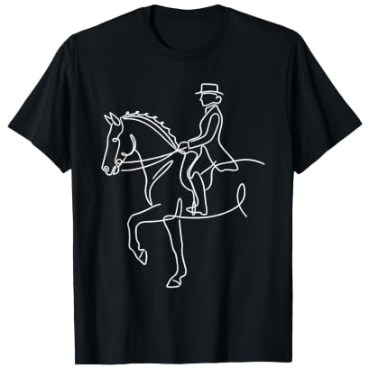 Dressage Rider Line Art Sketch T-Shirt