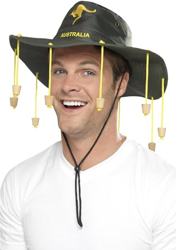 Smiffys australisk hatt, grön, med kork