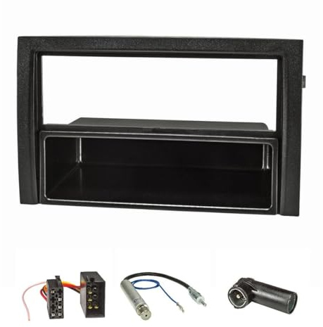 tomzz Audio 2450-007 Radioblende Set kompatibel mit Skoda Fabia 6Y Facelift Bj.2004-2007 mit Radioadapter ISO Antennenadapter Phantomeinspeisung ISO DIN