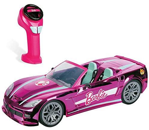 Mondo 63619 Barbie Motors-Mattel Dream Convertible Glamour Kids Radio Controlled Car-Two Seater-Realistic Details-Pink