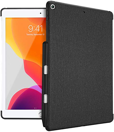 ProCase iPad 10.2 2021/2020/2019 Custodia, iPad 9a/8a/7a Generazione Cover, [A2602/A260/A260/A2605A2197/A2198/A2200/A2270/A2428/A2429/A2430] con Portapenne, Abbina Smart Cover –Nero