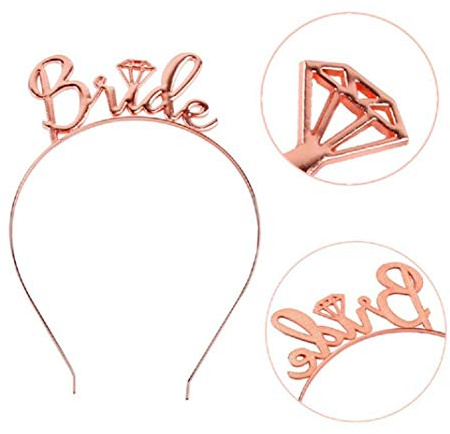 Oulensy Bride to Be Tiara, Braut Tiara Kronen-Stirnband-Henne-Partei-Tiara-Krone Bachelorette Party Favor Mädchen Kopfschmuck (Rose Gold)