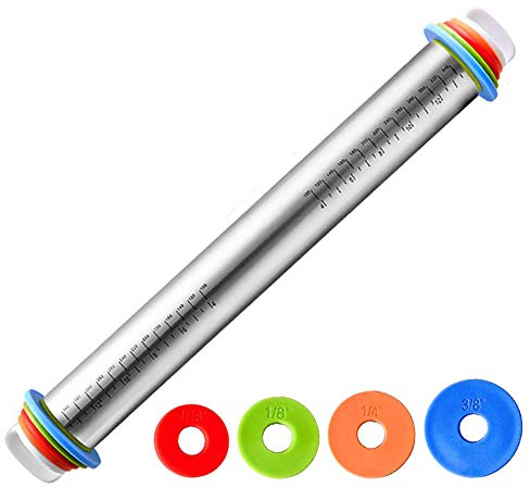 Fayelong - Mattarello Regolabile in Acciaio Inox, 43,2 cm