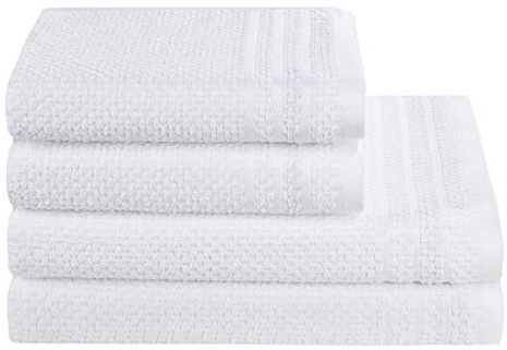 Egeria 4er Set Hotel Serie Collection weiß Frottiertücher Handtücher Duschtücher Badetücher klassisch viele Größen, Größe Händtücher:50 x 100