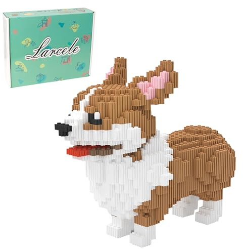 Larcele Corgi Hund Bausteine Spielzeug Bricks Tier Bauen Bauklötze, 3274 Stücke KLJM-02