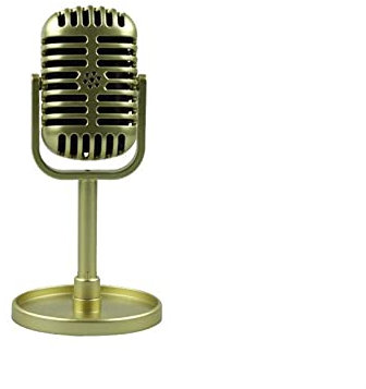WQAZ Retro microphone Simulation Classic Retro Dynamic Vocal Microphone Vintage Style Mic Universal Stand For Live Performanc Karaoke Record Compatible with any laptop and desktop with microp