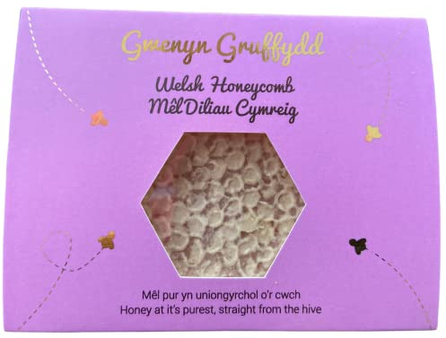 Gwenyn Gruffydd Pure & Natural Welsh Heather Honey Cut Comb Honeycomb Slab | Direct from the Hive