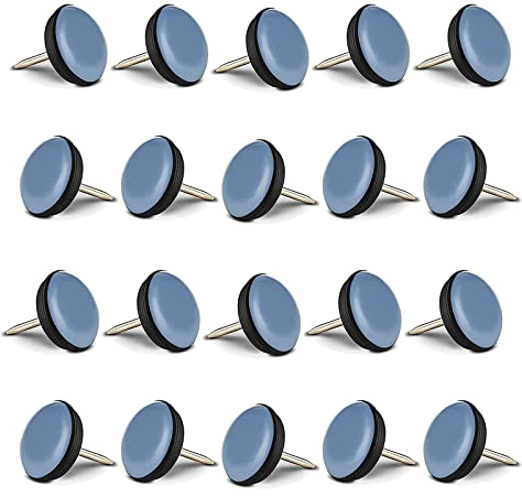 20 Stück Teflon Stuhlgleiter mit Nagel, Stuhlgleiter Teflon Mit Nagel, Möbelgleiter Rund, Teflongleiter mit Nagel, für Fliesen, Parkettböden. Montieren Sie auf Einem Tisch, Stuhl Oder Sofa