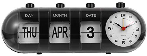 Ciieeo 1Stk Manueller Flip-Kalender Kalender herunterklappen wecker digital büro tisch Bürodekoration aus Kunststoff Datum Monat Batterie Uhr