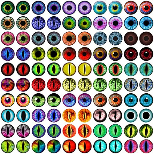 100PCS Dragon Eyes Glass Cabochon for Clay Doll Making Sculptures Props Craft DIY Findings Jewelry Making 6MM