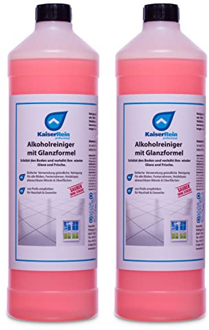 KaiserRein Profi Alkoholreiniger mit Glanzformel 2 x 1 L 2 Liter Glanzreiniger schützt alle Böden & Materialien der perfekte Allzweck Oberflächenreiniger
