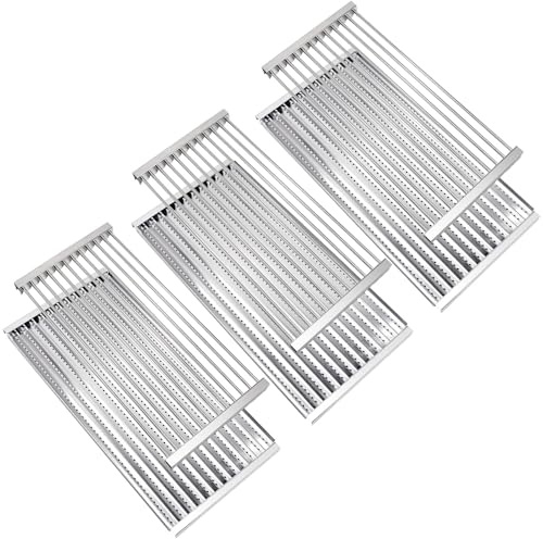 Criditpid Grill Emitter Plate & Grid Kit for Charbroil TRU-Infrared 463241314 463268008 463241313 463241013 463243812 463257010, 3-Pack Stainless Steel Cooking Grates.