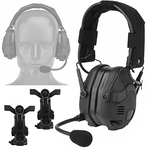 GEHPYYDS Bluetooth Noise Cancelling Military Earpiece,Tactical Headset Hunting & Shooting Earmuffs with Microphone, for Hearing Protection - Gun Range & Airsoft,Black