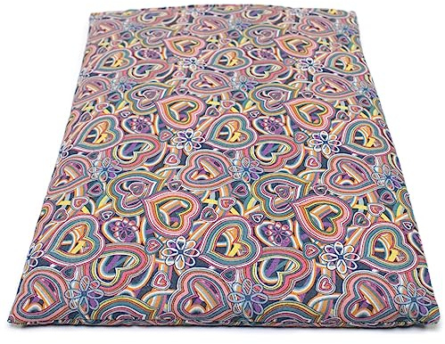 GIRAFFENLAND Rapssamenkissen 30 x 20 cm, Bio Stoff Psychedelic Heart - Als Wärmekissen & Kältekissen - Körnerkissen für Mikrowelle und Backofen - 30x20cm, 800g
