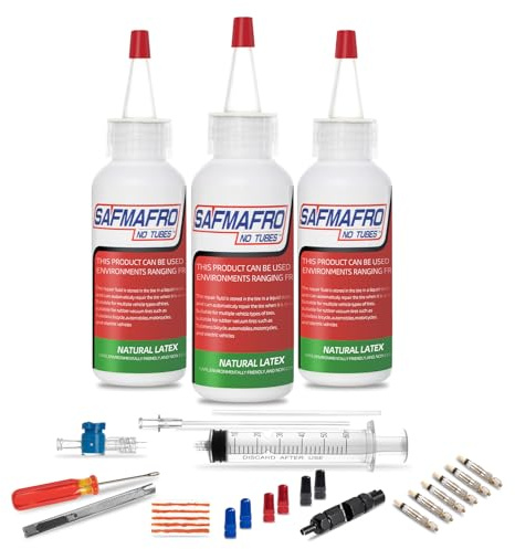 Safmafro Tubeless Tire Sealant, Cycling Syringe Set - Replenisher| Long Lasting, Fast Sealing | for MTB, Road, CX and Gravel Bicycle Tires Holes Up to 6mm
