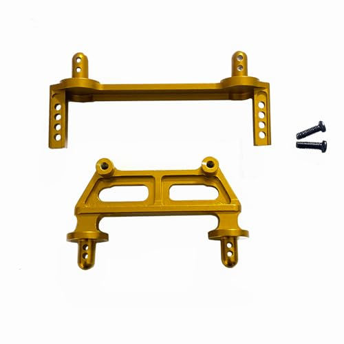 RWLZLB 16281 F/R Body Pillars Parts, Metal Replacement Accessories Spare Parts, Compatible with Hyper GO H16BM H16GT H16DR MJX H16 16208 16209 16210 1/16 RC Trucks Cars (Gold)