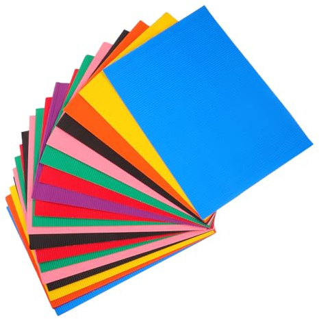 NUOBESTY Buntes Papier A4 Buntes Wellpapier 20 Blatt Bastelpapier Für Diy-Handwerk Bastel Wellpappe Für Kindergarten Schule Werkstatt Dekoration Schneiden Und Kleben