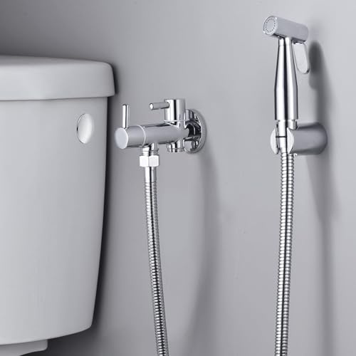 IMEX - Douche Bidet Eau Froide Couleur Chromé | Robinet Bidet Encastré pour WC Chromée | Douche Hygiénique Monocommande pour Toilettes | Robinetterie Substitut de Bidet | Série Ness