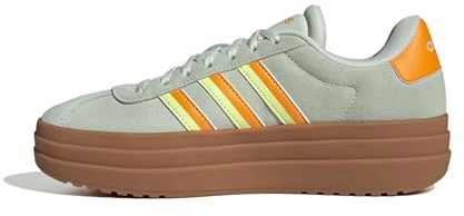 Adidas Womens VL Court Bold Sportswear, Linen Green/Crew Orange/Yellow, 5