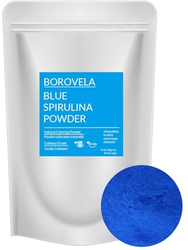 Poudre de spiruline bleue vibrante pour les enfants, smoothies, boissons, crème glacée, 30 portions, sac de 30 g