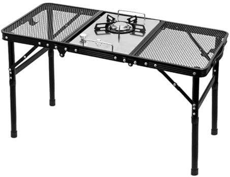 Hjatirace Tavolo pieghevole, tavolo da barbecue, tavolo da campeggio portatile, tavolo da pranzo leggero per esterni, tavolo pieghevole da picnic, tavolo pieghevole multifunzione, portatile, leggero,