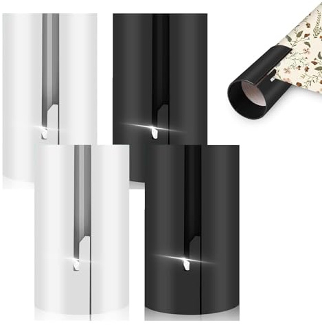 DBALL 4 Stück Geschenkpapier Schneider Gleiten Papierschneider für Geschenkpapier Mini Papierschneider Ideal für Halloween Weihnachten und Geburtstage (Schwarz und Weiß)