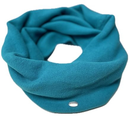 Landhuis Handmade – Loop Schal blautürkis - Bio Baumwollfleece - handgemacht - weich warm - Winter -Geschenkidee