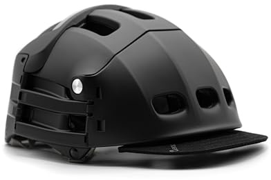 Plixi FOLDABLE Helmet for Bike, Electric Scooter, Gyroroue, Skateboard, Roller Skates, E-Bike - CE EN1078 Standard, Same Protection as a Classic Helmet - Volume Divided by 3 (Satin Black, L/XL (59-62