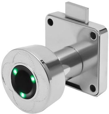 Susoso 22mm Smart Türschloss, Fingerabdruck-Sperre mit USB-Ladeschnittstelle und Anzeigeleuchte Speicherkapazität 20 Fingerabdrücke Standby-Zeit 6-8 Monate für Holzschränke Silber