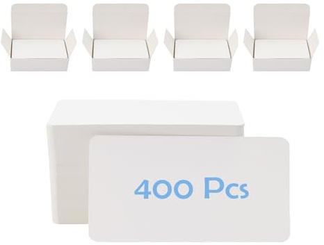 400 tarjetas en blanco, papel kraft, papel de tarjeta de visita, tarjetas en blanco para diseñar, tarjetas para diseñar, postal blanca, tarjeta de agradecimiento, 8.8 x 5,3 cm