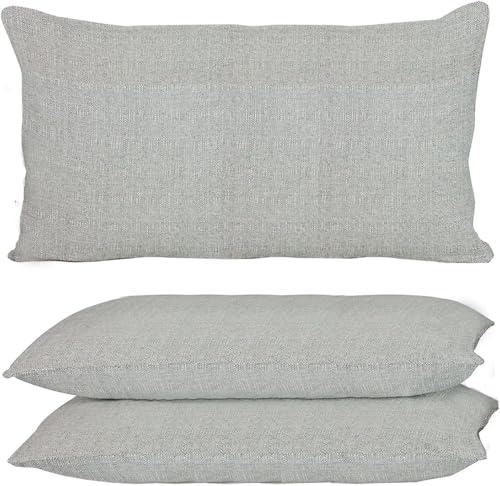 habeig Outdoor Rückenkissen 40x60cm Grau Anthrazit Taupe Pink WETTERFEST Kissen Lounge (Hellgrau)