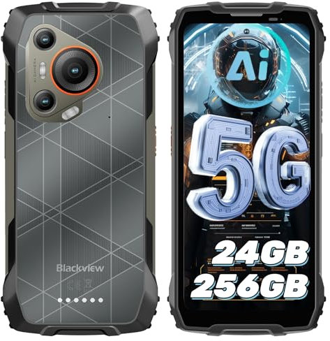 Blackview BL7000 AI Rugged Smartphone 5G, Dimensity 6300 24GB+256GB/2TB, Android 15 Phone, 50MP+20MP Night Version, 6.78 FHD+ 120Hz Waterproof Phones, 7500mAh 33W Fast Charge, Doke AI/5G Dual SIM/NFC