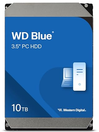 WD Blue 10TB Desktop 3.5 Internal Hard Drive, 7200 RPM, SATA 6Gb/s, 512MB Cache