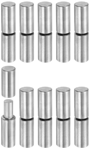 sourcing map Lot de 10 charnières à barillet soudables en acier au carbone pour porte battante en métal, porte battante, rampe de remorque, 11,4 x 38,1 cm