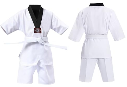 Personalized Karate Gi with Custom Own Your Design,Taekwondo Uniform for Adults & Kids Free White Belt Lightweight Training Suit for Karate, Judo & Martial Arts (White, 160-190)
