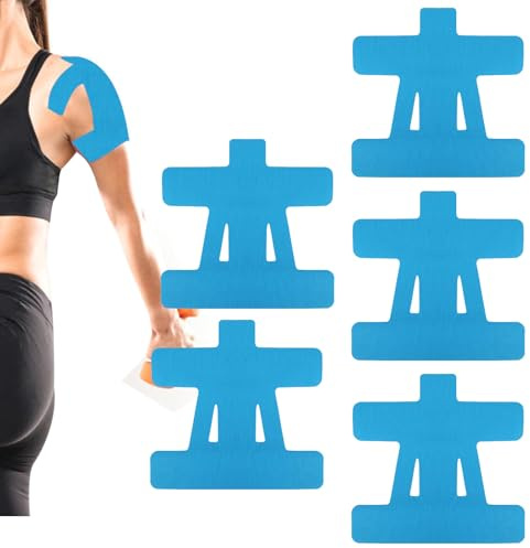 Kinesiologie Tape Für Schulter - 5 Stück Schulter Tape Vorgeschnitten | Elastisches Atmungsaktiv Physio Band | Gegen Schmerzen | Wasserfest & Hautfreundlich | Für Männer Frauen Jugendliche