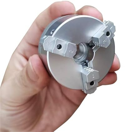 Mini portabrocas de tres mandíbulas de 48 mm para amoladora de banco de torno, taladro eléctrico, aleación de aluminio, autocentrado, mandril giratorio (A)