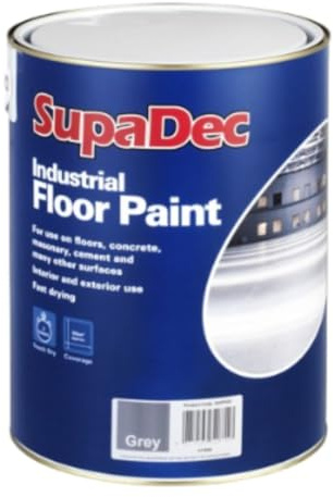 Supadec Industrial Floor Paint 5L – Slate Grey | Premium Hard-Wearing Floors Coating | For Concrete – Masonry – Cement & More | Interior & Exterior Use | Fast Drying Durable Floor Paint