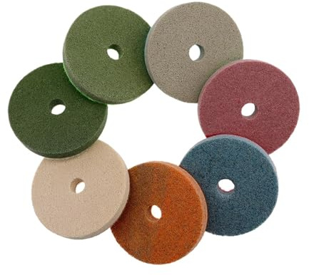 SHENGG 7 pezzi/lotto 80 mm tamponi lucidanti in spugna 3 pollici tamponi lucidanti in pietra durevoli dischi abrasivi for pavimenti in marmo e cemento(10000)
