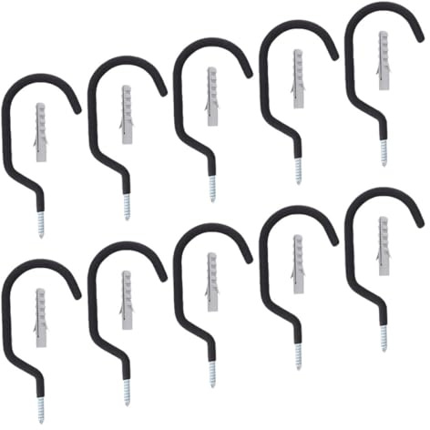 Uonlytech 10pcs Wall Mount Bicycle Hooks Metal Bike Hangers for Garage Indoor Bike Storage Pedal Mount Rack Compatible