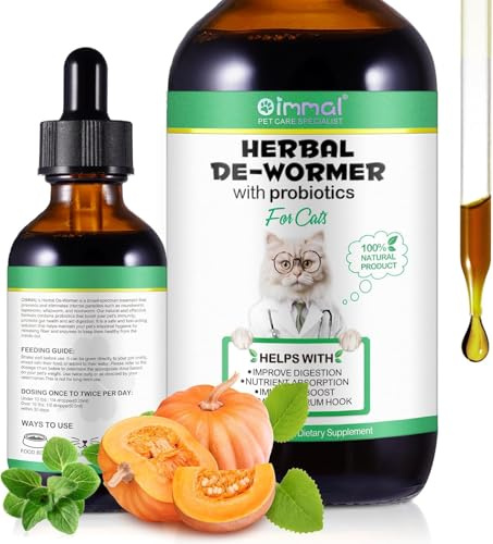 VFjVlVdG 60 ml de curas para gusanos para gatos, gatos orales, gotas de gusanos, suplementos para hierbas para gatos, antiparásitos, anquilostomas de amplio espectro - Seguro, eficaz